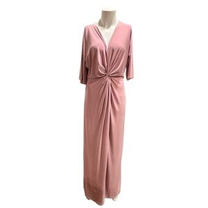 KOH KOH Long Sexy V-Neck Short Sleeve Slit Flowy Cocktail Evening dress